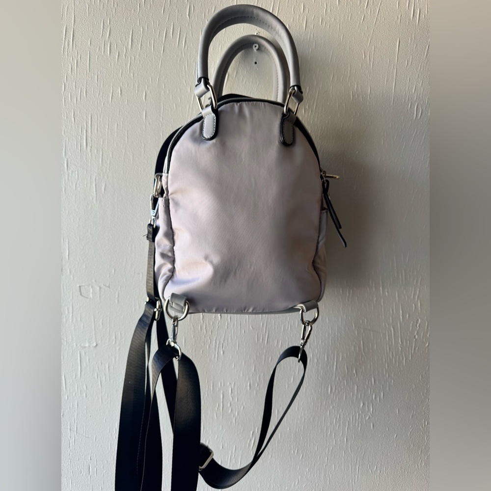 Coco + Carmen Light Gray Mini Backpack with Front Zip Pockets - Picture 2 of 9